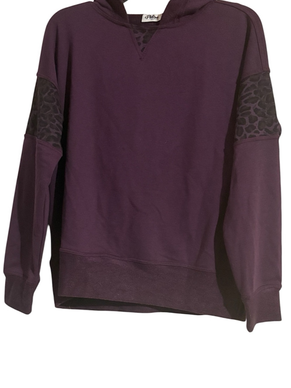 Plum Hooded Sweatshirt🐆Leopard-Print Sleeve Panels🐆